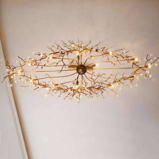 Lustra Lustre Branches en Laiton et Cristal