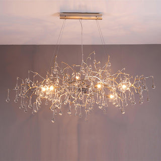 Lustra Lustre Branches en Laiton et Cristal