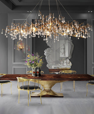 Lustra Lustre Branches en Laiton et Cristal