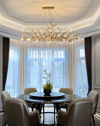 Lustra Lustre Branches en Laiton et Cristal
