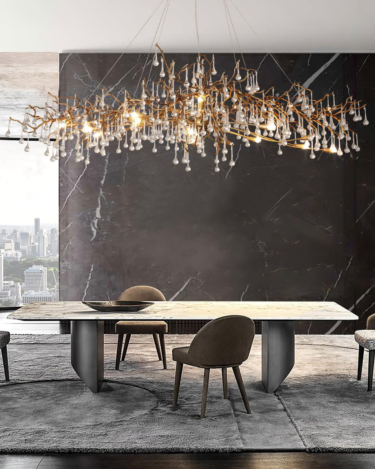 Eldeya Lustre Branches en Laiton et Cristal