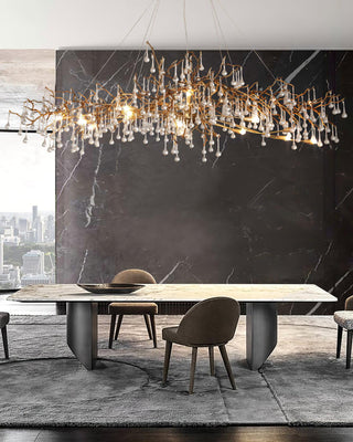 Lustra Lustre Branches en Laiton et Cristal