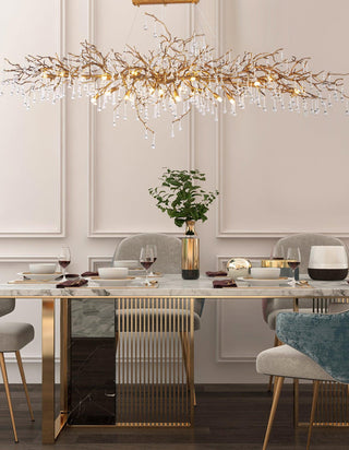 Lustra Lustre Branches en Laiton et Cristal