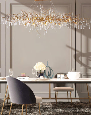 Lustra Lustre Branches en Laiton et Cristal