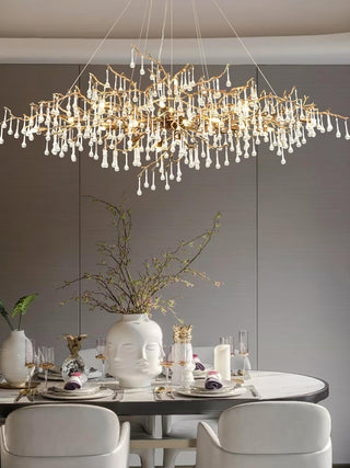 Lustra Lustre Branches en Laiton et Cristal