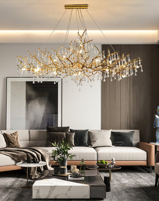 Lustra Lustre Branches en Laiton et Cristal