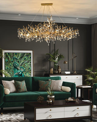 Lustra Lustre Branches en Laiton et Cristal