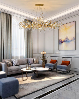 Lustra Lustre Branches en Laiton et Cristal