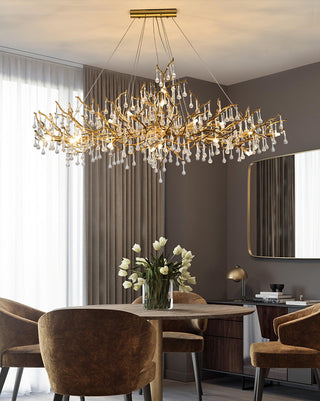 Lustra Lustre Branches en Laiton et Cristal