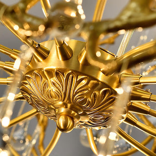 Lustra Lustre Branches en Laiton et Cristal