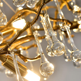 Lustra Lustre Branches en Laiton et Cristal
