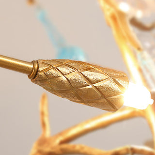 Lustra Lustre Branches en Laiton et Cristal