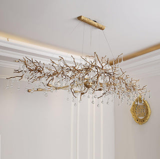 Lustra Lustre Branches en Laiton et Cristal