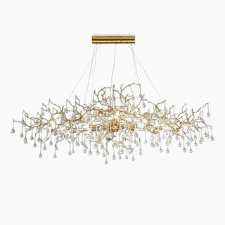 Lustra Lustre Branches en Laiton et Cristal