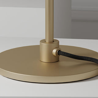 Rinelette Lampe de Table Verre Clair Ombrelle Bois Base