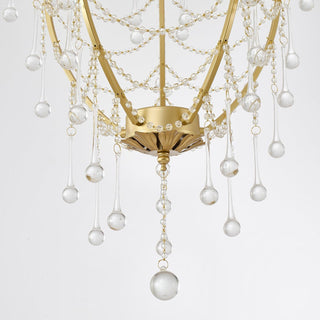 Lustra Lustre Cage à Oiseaux avec Gouttes en Verre