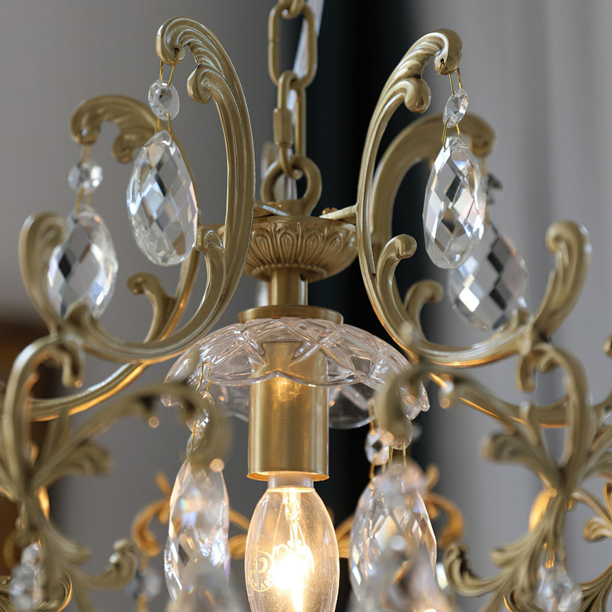 Detail shot of the antique brass finish.