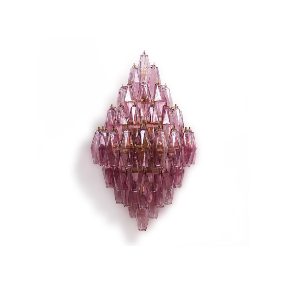 Biscayne Polyhedral Glass Sconce in a purple finish, front view.