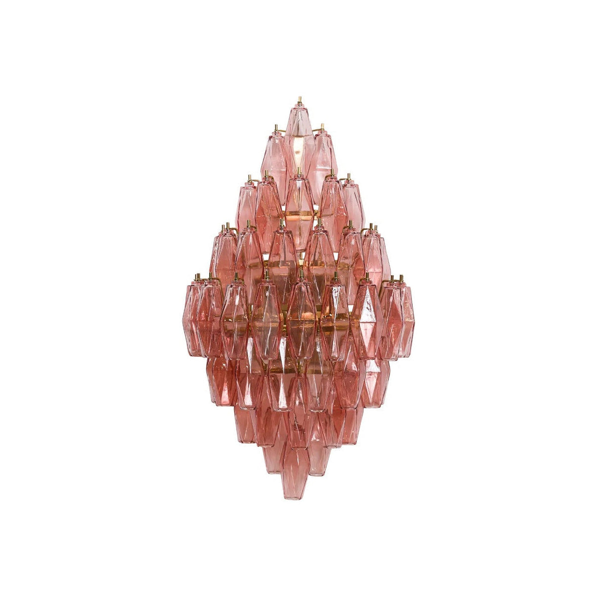 Biscayne sconce in pink finish, shown in a brightly lit room.