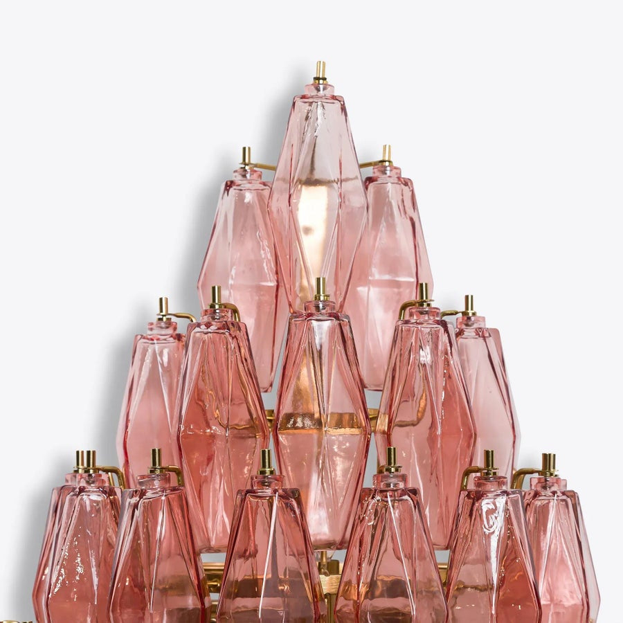 Top-down view showing the arrangement of glass prisms.