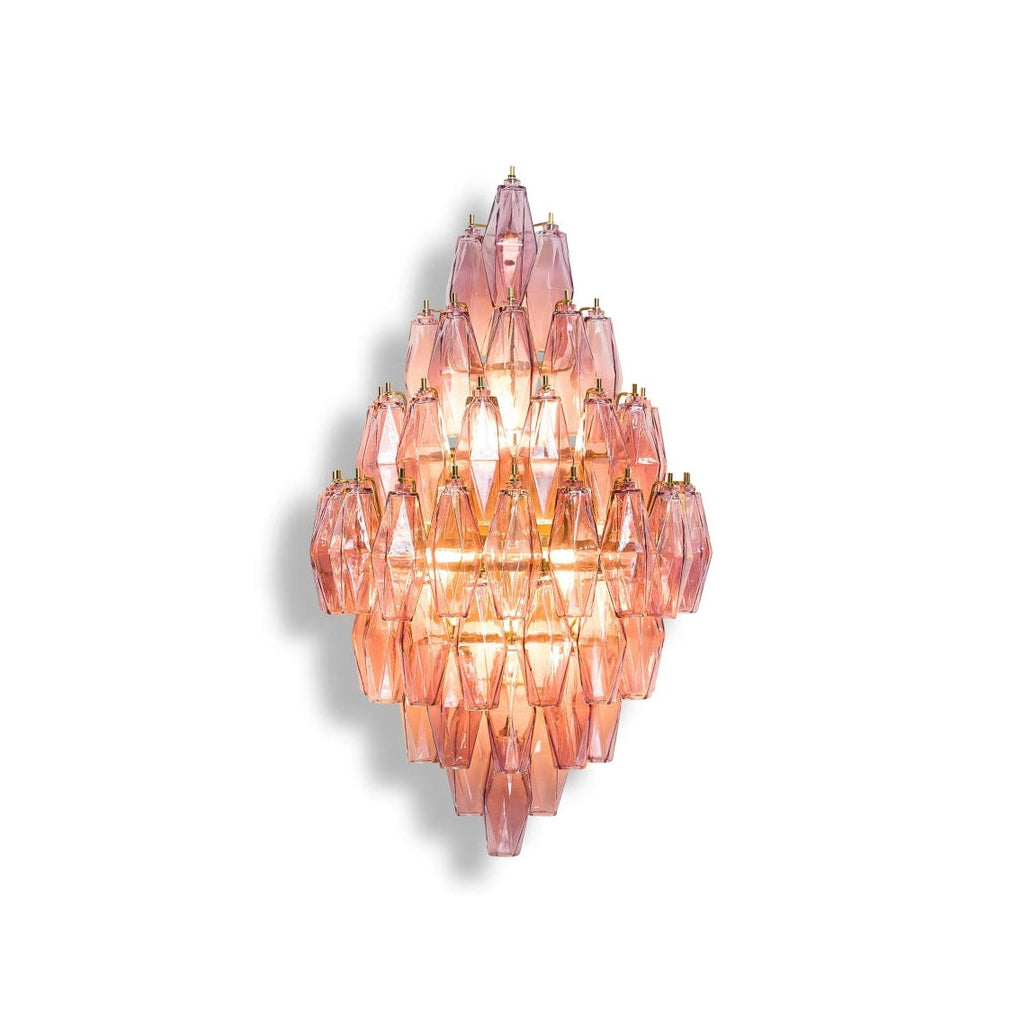 Full product shot of the Biscayne Polyhedral Glass Sconce on a white background.