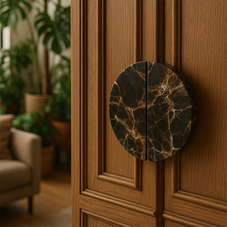 Dyrha Poignée de Porte en Marbre Café