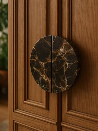 Dyrha Poignée de Porte en Marbre Café
