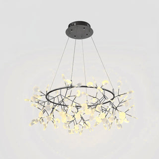 Lustra Lustre Noir Anneau Branche Luciole