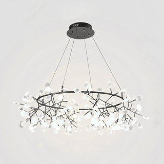 Lustra Lustre Noir Anneau Branche Luciole