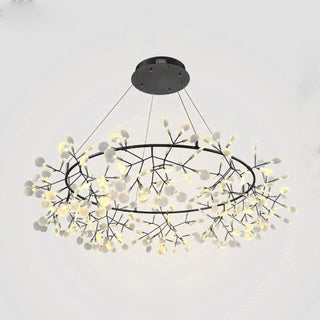 Lustra Lustre Noir Anneau Branche Luciole