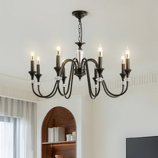 Lustra Lustre Noir & Cristal Candelabre