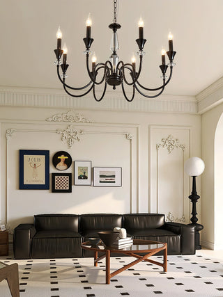 Lustra Lustre Noir & Cristal Candelabre