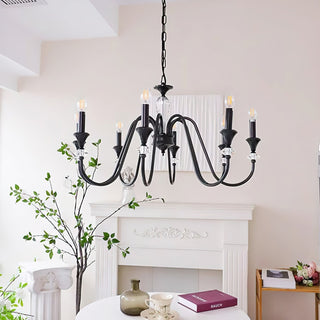 Lustra Lustre Noir & Cristal Candelabre