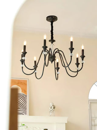 Lustra Lustre Noir & Cristal Candelabre