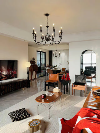 Lustra Lustre Noir & Cristal Candelabre
