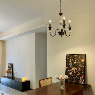 Lustra Lustre Noir & Cristal Candelabre