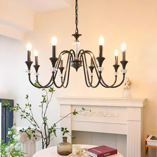 Lustra Lustre Noir & Cristal Candelabre