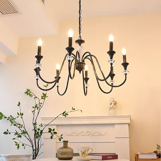 Lustra Lustre Noir & Cristal Candelabre