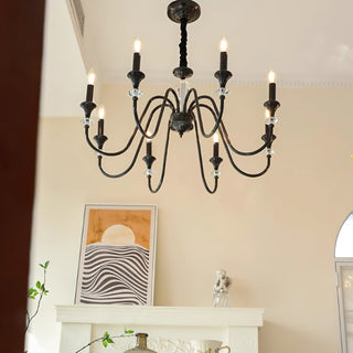 Lustra Lustre Noir & Cristal Candelabre