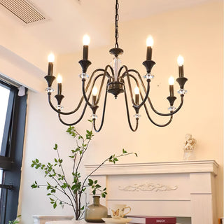 Lustra Lustre Noir & Cristal Candelabre