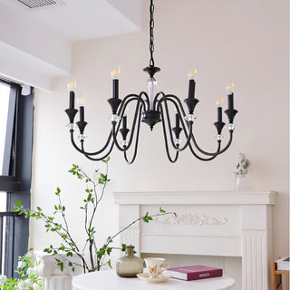 Lustra Lustre Noir & Cristal Candelabre