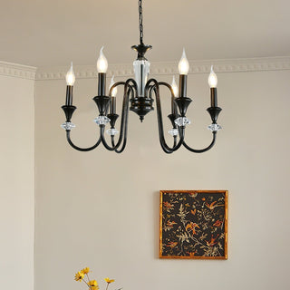 Lustra Lustre Noir & Cristal Candelabre