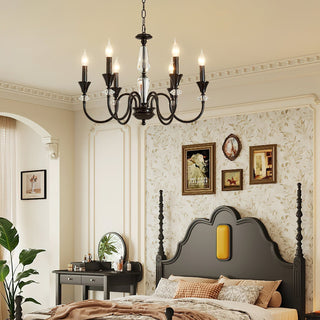 Lustra Lustre Noir & Cristal Candelabre