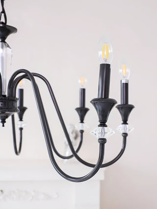 Lustra Lustre Noir & Cristal Candelabre