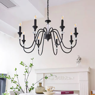 Lustra Lustre Noir & Cristal Candelabre