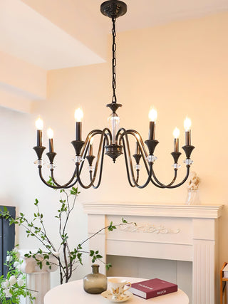Lustra Lustre Noir & Cristal Candelabre
