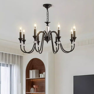 Lustra Lustre Noir & Cristal Candelabre