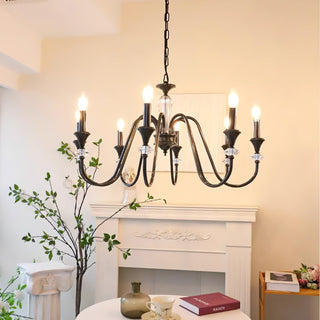 Lustra Lustre Noir & Cristal Candelabre