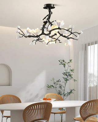 Lustra Suspension Lampe Arbre Noir et Cuivre avec Fruits Sauvages