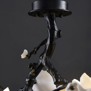 Lustra Suspension Lampe Arbre Noir et Cuivre avec Fruits Sauvages